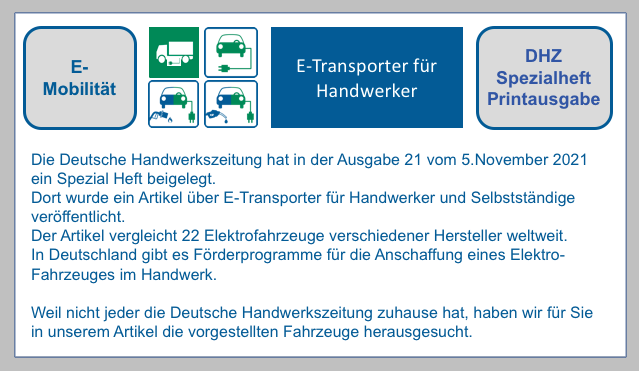 E-Mobilität: E-Transporter für Handwerker