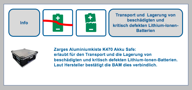 Zarges K470 Akku Safe - Endlich eine Verpackungslösung für defekt/beschädigte und sicherheitskritisch defekte Lithium-Zellen und Lithium-Batterien