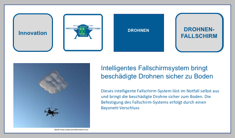 Drohnen- und Multicopter-Rettung mit smarten Fallschirmen