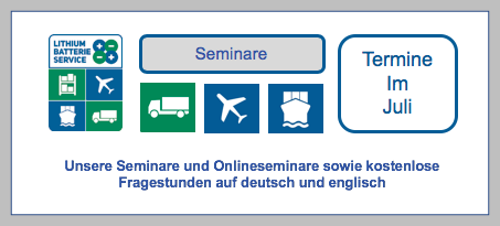 Zur Erinnerung - Onlineseminare am 16. Juli - Lithium-Batterie-Service