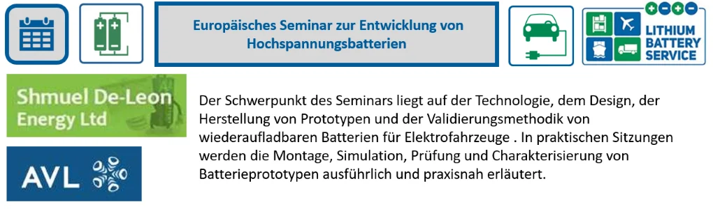Europäisches Seminar zur Entwicklung von Hochspannungsbatterien 2025-05-23 Europisches Seminar de