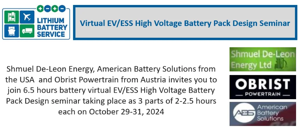 EV & ESS High Voltage Battery Pack Design Virtual Seminar 2024-10-06 EV und ESS de