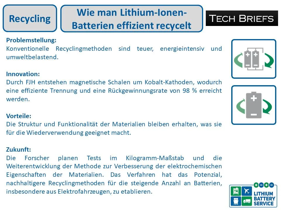 Wie man Lithium-Ionen-Batterien effizient recycelt How to Efficiently Recycle Li-ion Batteries de
