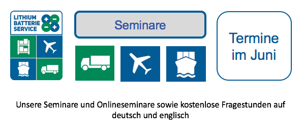 Lithium-Batterie-Service - Übersicht über die Seminare im Juni Unter " Weiterbildung " können Sie sich hier auf unserer Website anmelden und weitere Infos zu allen Seminaren erhalten. https://www.lithium-batterie-service.de/de/weiterbildung/ Übersicht: