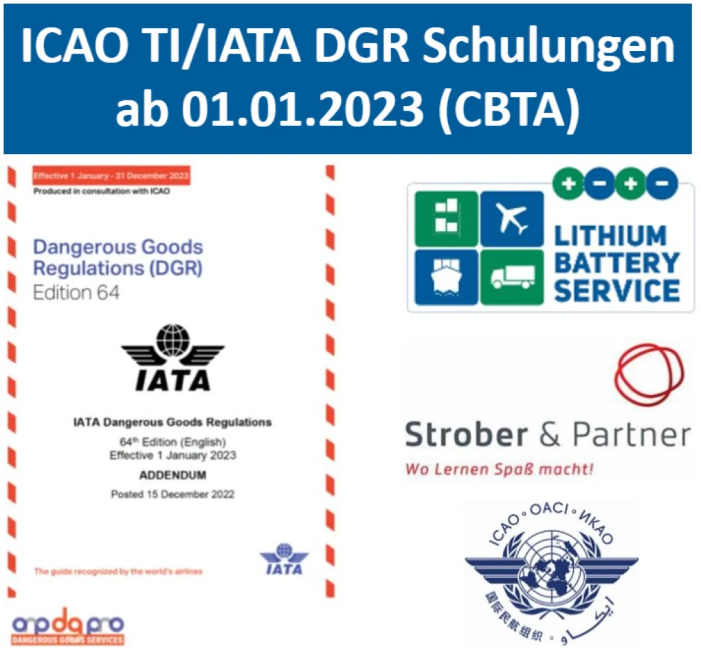 ICAO TI /IATA DGR Schulungen ab 01.01.2023 (CBTA) Neu: Analyse des Schulungsbedarfs und Beurteilungen nötig 19.10.2022 ICAO de