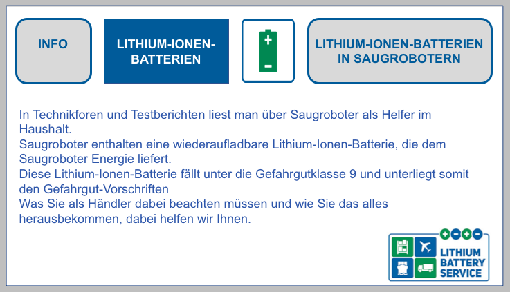 Lithiumbatterien in Saugrobotern