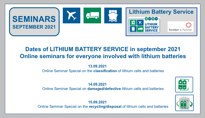 Online-seminars with our experts from LITHIUM BATTERY SERVICE in SEPTEMBER 2021