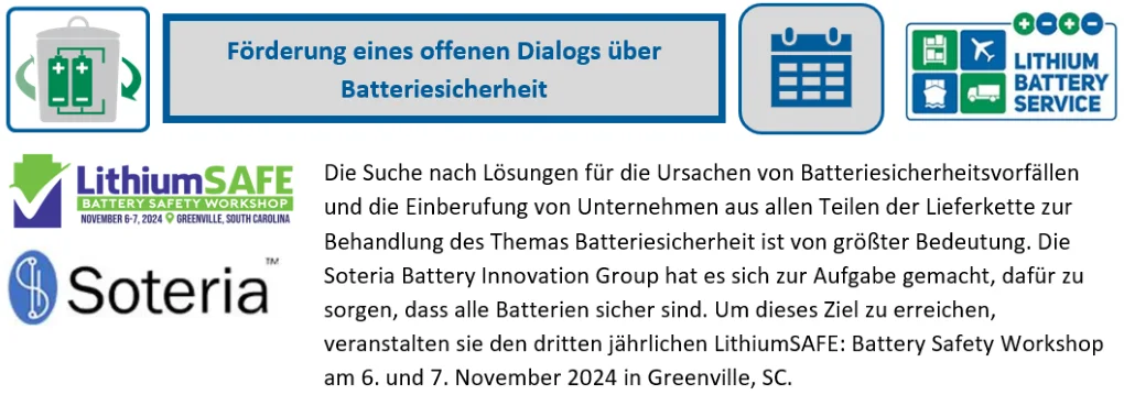 Förderung eines offenen Dialogs über Batteriesicherheit 2024-10-18 LithiumSAFE de