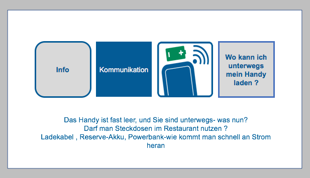 Wo kann ich unterwegs mein Handy laden?! Das Handy ist fast leer, und Sie sind unterwegs- was nun? Ladekabel , Reserve-Akku, Powerbank - was steht zur Verfügung, um schnell an Strom heranzukommen. Darf ich einfach im Restaurant die Steckdose benutzen?