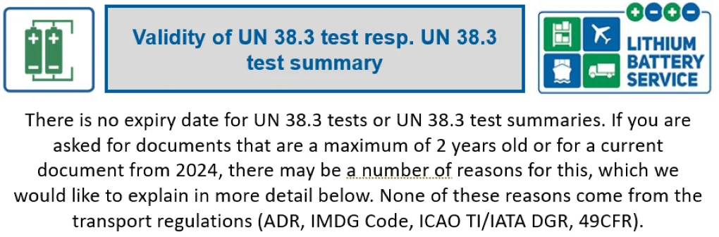Validity UN38.3 test or UN 38.3 test summary 2024-09-19 UN38.3 de
