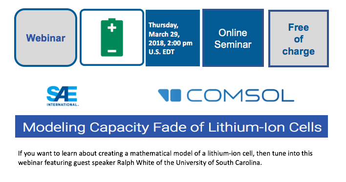 SAE International - Free Webinar - Modeling Capacity Fade of Lithium-Ion Cells
