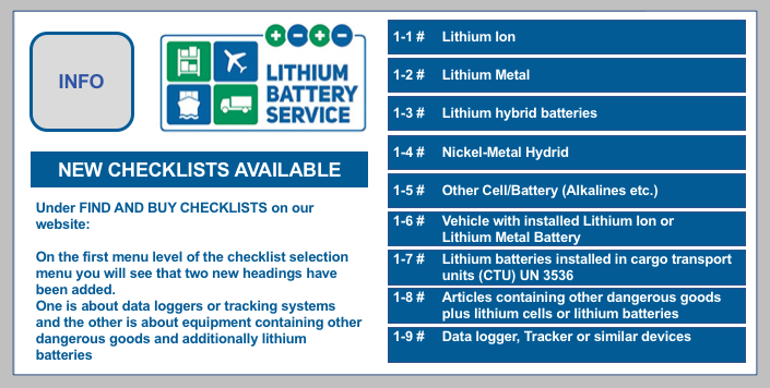 Lithium Battery Service - Checklist Articles 2021