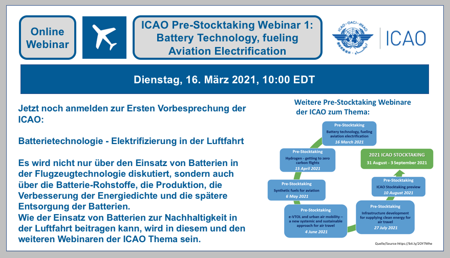 ICAO Pre-Stocktaking-Webinare und Diskussionen von Interessenvertretern für eine Grünere Zukunft in der Luftfahrt BF-DE-ICAO-PreStocktakingWebinare-ICAO-Luftfahrt-Luftfahrttechnologie-Webinar-Lithiumionenbatterie-Lithiumzellen-UN38 3-Qualita-tsmanagementprogramm-Versand-Transport-Gefahrgut-Ver